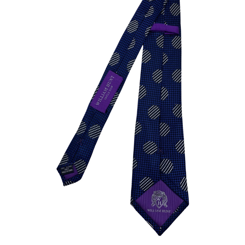 William Hunt Polka Dots Blue White Silk Men s Tie Tiesnties William Hunt Polka Dots Blue White Silk Men s Tie Tiesnties