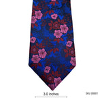 Shades of Pink Blue Floral Pattern Silk Men's Tie