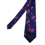 Shades of Pink Blue Floral Pattern Silk Men's Tie