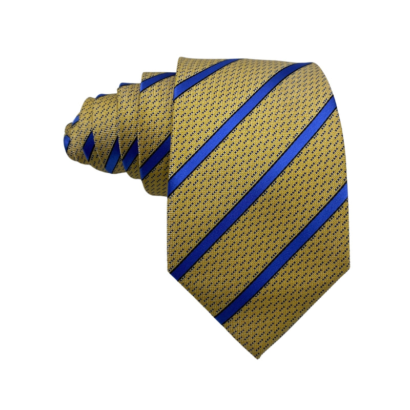 St. Bernard Yellow Men's Tie with Blue Stripes