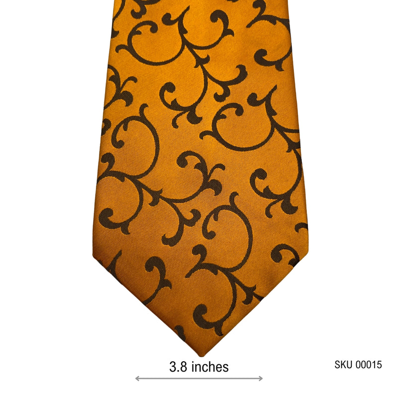 New Fashion Orange Plain Floral Men's Tie By Kai Long