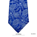 Bright Blue Floral Pattern Men's Tie by Greenwoods
