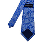 Bright Blue Floral Pattern Men's Tie by Greenwoods