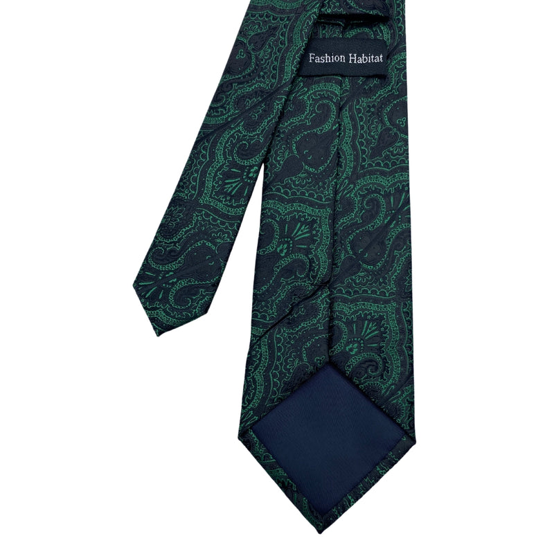 Fashion Habitat Unique Green Paisley Inspired Men's Tie