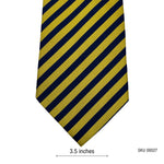 Hisdern Premium Gold Blue Stripes Men's Tie