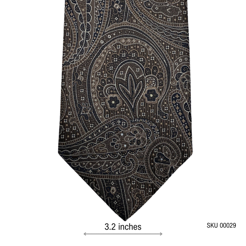 Cedar Wood State Brown Persian Inspired Paisley Pattern Men's Tie