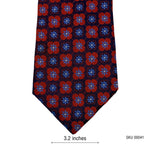 Red & Blue Geometric Pattern Men's Tie by Michelsons