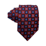 Red & Blue Geometric Pattern Men's Tie by Michelsons
