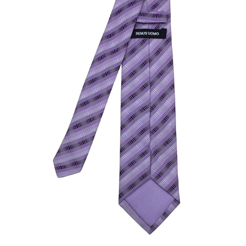 Shades of Purple Minimal Plaid Pattern Men's Tie by Remus Uomo
