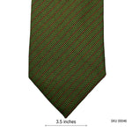 Tie Rack Self Textured Green Tie with Orange Stripes