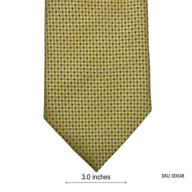 Self Textured Gold Geometric Mini Dots Men's Tie