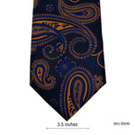 Hisdern Royal Orange Paisley Design Men's Tie