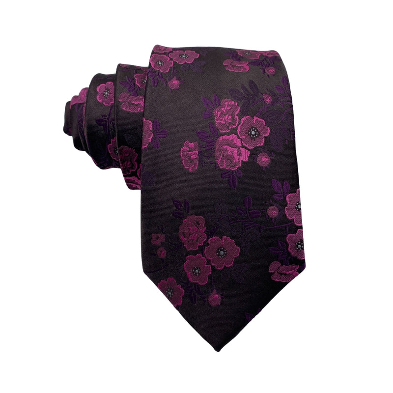 St. George Pink Floral Pattern Men's Tie
