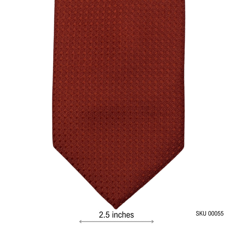 Modern Minimalist Dark Red Self Textured Men's Tie