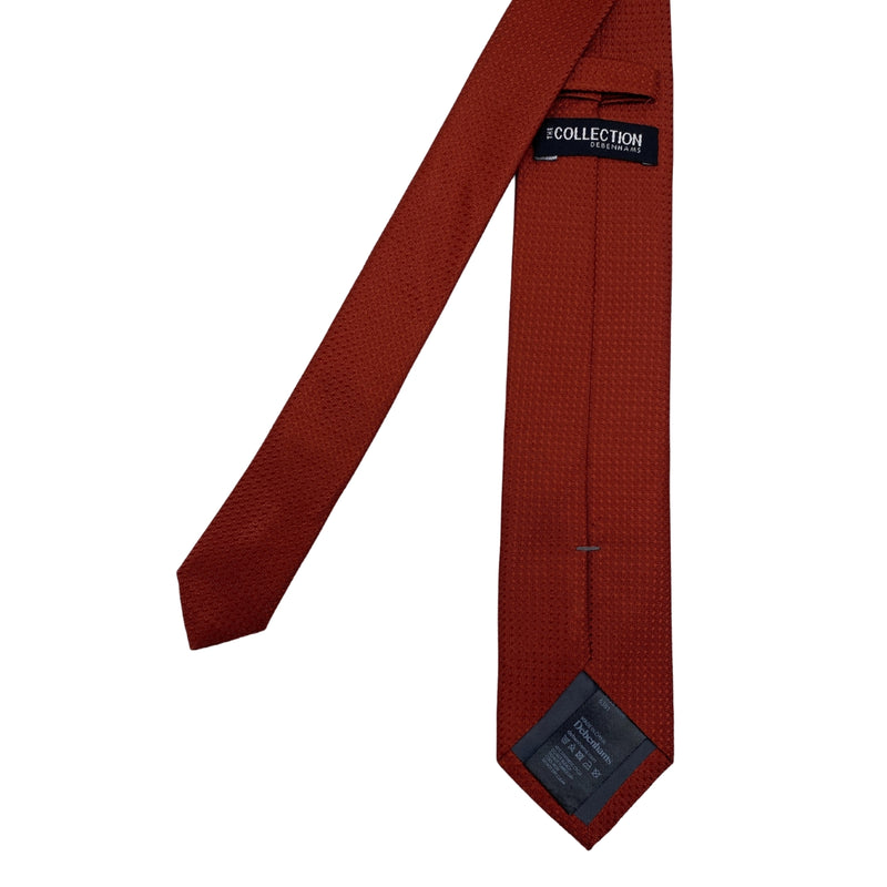 Modern Minimalist Dark Red Self Textured Men's Tie