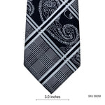 Statement Checkered Tie with Paisley Design