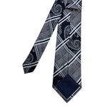 Statement Checkered Tie with Paisley Design