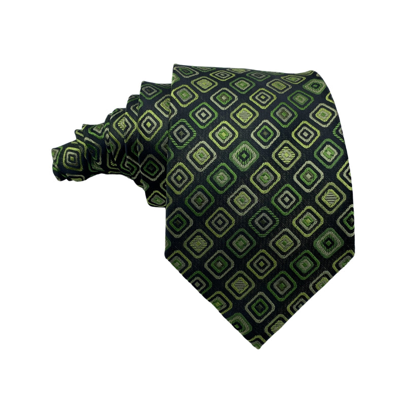 Folkespeare Shades of Green Stylish Geometric Pattern Men's Tie