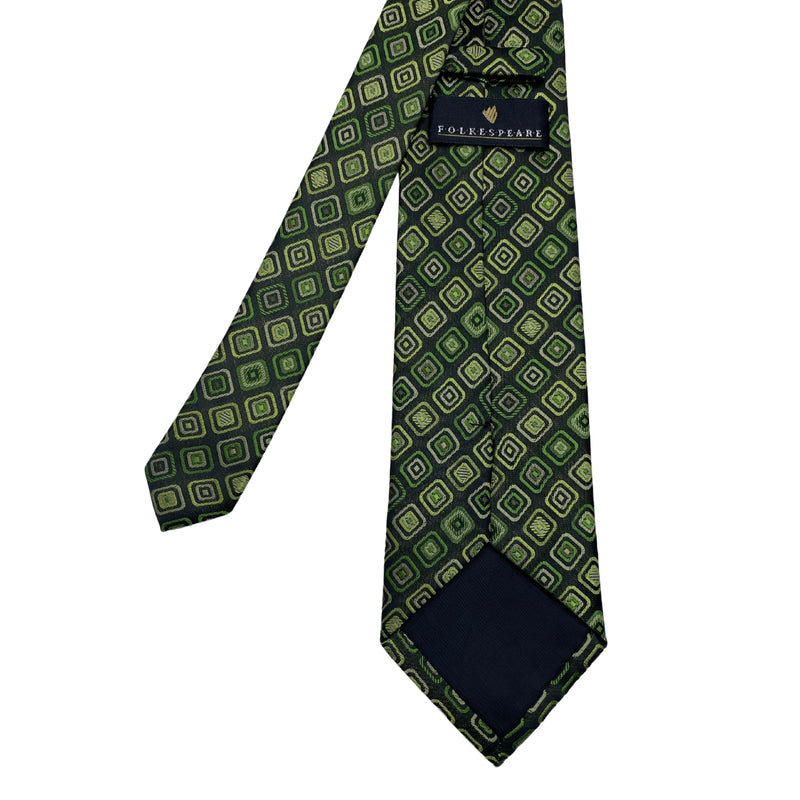 Folkespeare Shades of Green Stylish Geometric Pattern Men's Tie