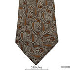 Shades of Brown Minimalist Paisley Pattern Men's tie
