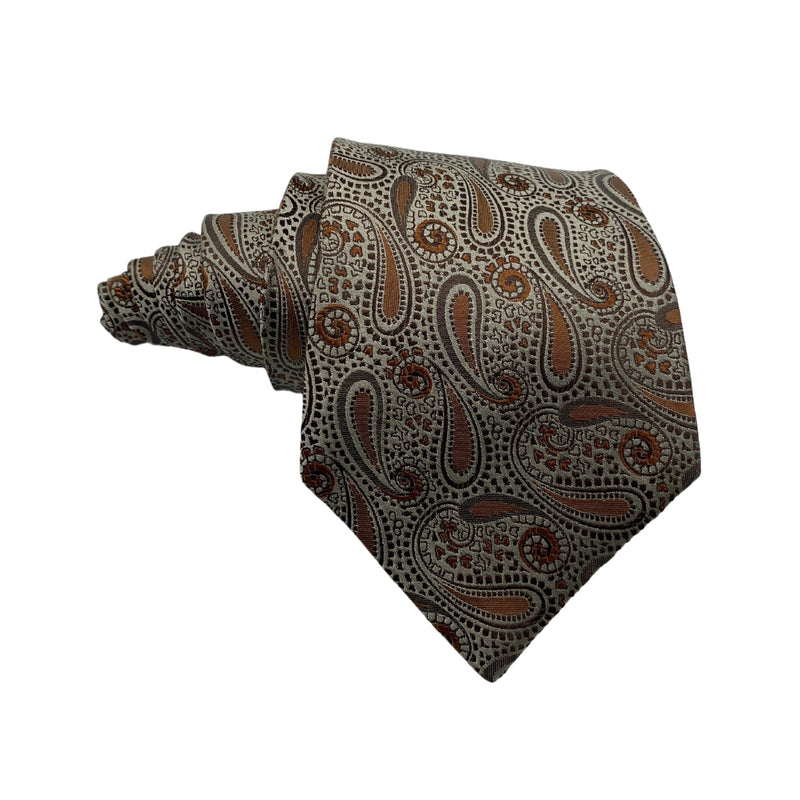 Shades of Brown Minimalist Paisley Pattern Men's tie