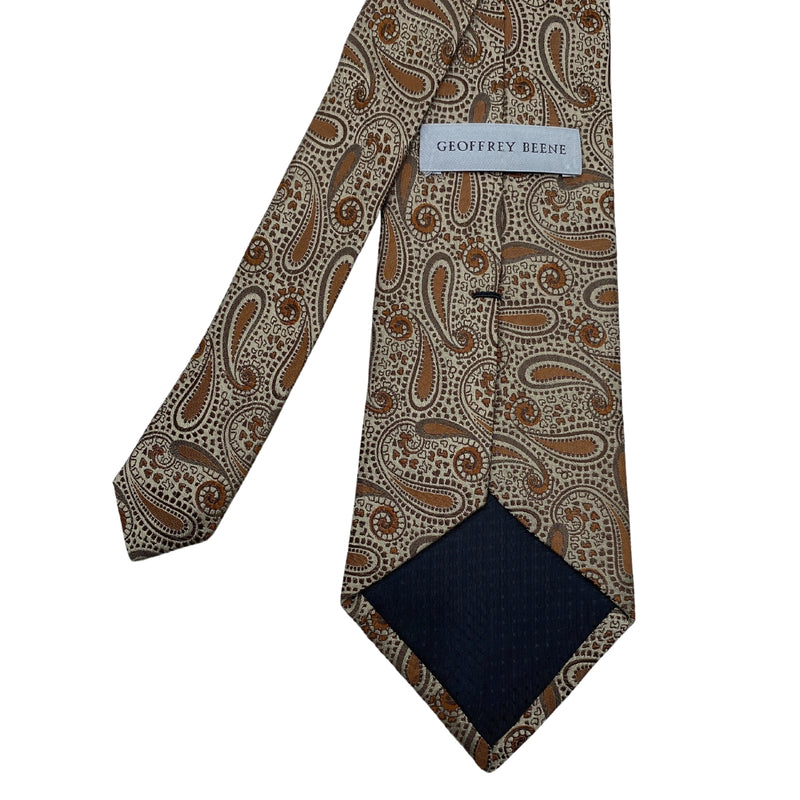 Shades of Brown Minimalist Paisley Pattern Men's tie