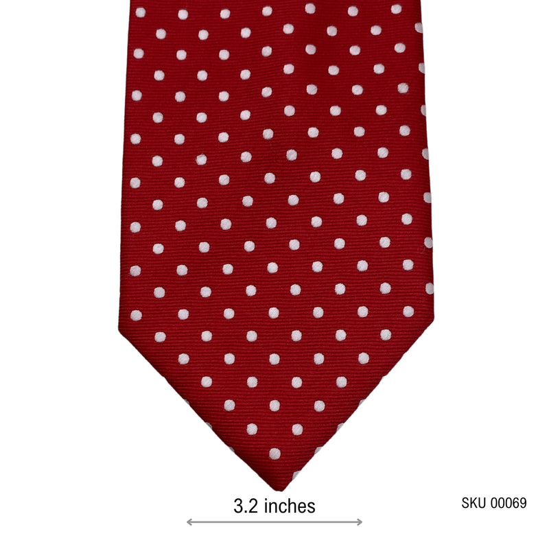 Dapper Red Men's Tie with White Dots by Thomas Nash