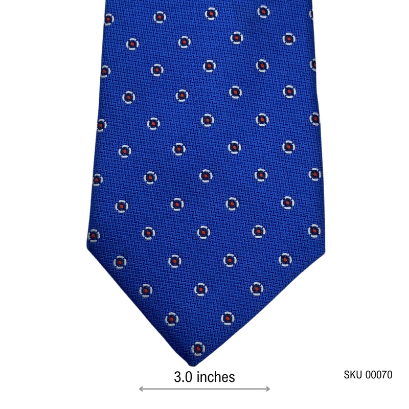 Vibrant Blue Mini Dotted Shapes Men's Tie by Charlton Gray