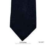 Embellished Self Textured Black Floral Design Men's Tie