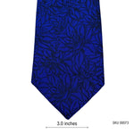 Fellini Graphic Floral Pattern Luminous Blue Men's Tie