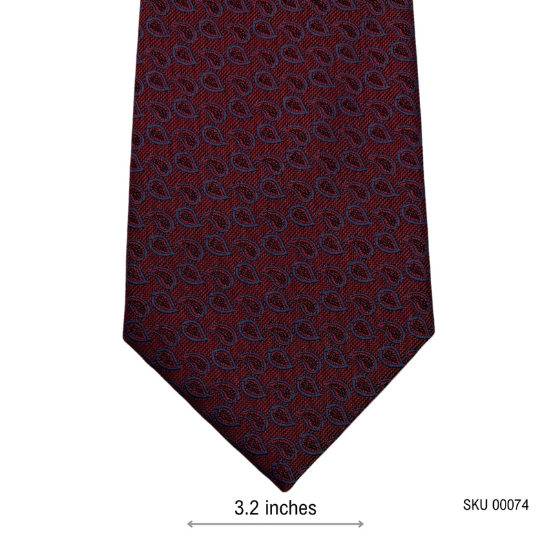 Maroon Mini Paisley Pattern Men's Tie by TU