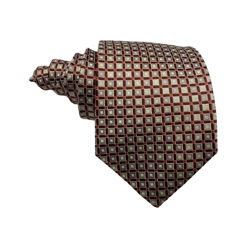Lloyd Attree & Smith Silk Square Geometric Pattern Men's Tie