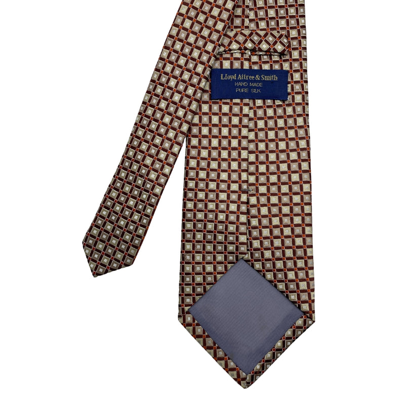 Lloyd Attree & Smith Silk Square Geometric Pattern Men's Tie