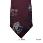 Jeff Banks Maroon Men's Tie with Grunge Floral Pattern