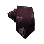 Jeff Banks Maroon Men's Tie with Grunge Floral Pattern
