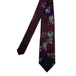 Jeff Banks Maroon Men's Tie with Grunge Floral Pattern