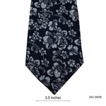 Taylor & Wright Black and White Rustic Floral Pattern Men's Tie