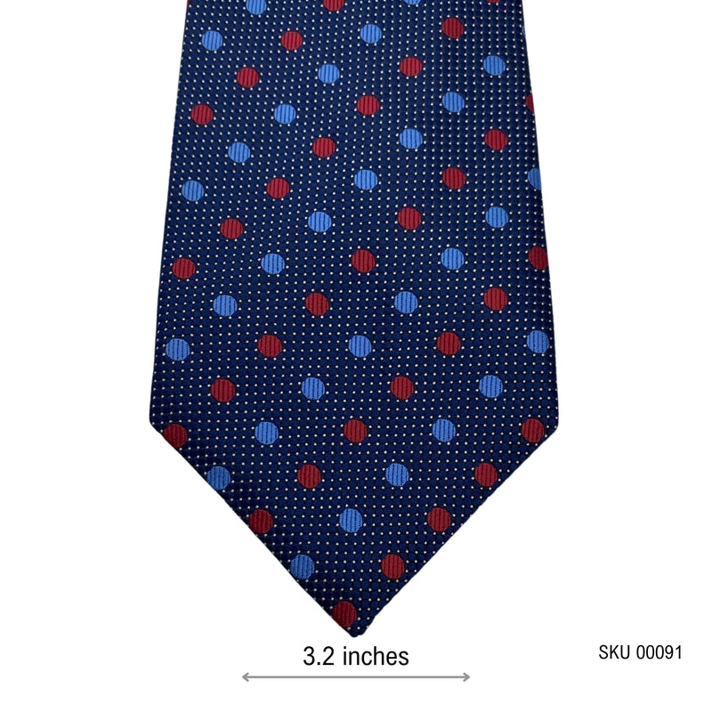 Marks & Spencer Bright Red and Blue Polka Dots Men's Tie