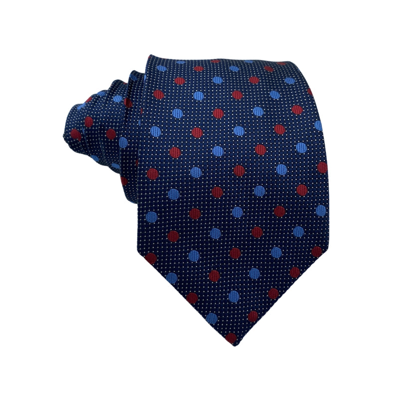 Marks & Spencer Bright Red and Blue Polka Dots Men's Tie