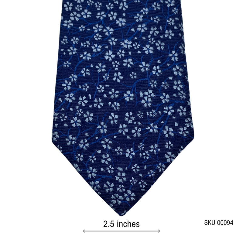 Majestic Blue Floral Pattern Men's Tie