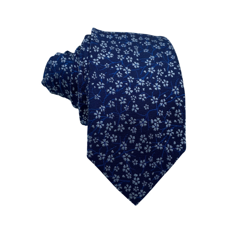 Majestic Blue Floral Pattern Men's Tie