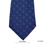 Radiant Silk Blue Floral Pattern Men's Tie by Duchamp