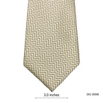Cream Color Zig Zag Geometric Pattern Men's Tie by Racing Green