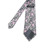 Debenhams Edgy Pink Black Silk Floral Pattern Men's Tie