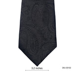 Ben Sherman Black Silk Self Textured Paisley Pattern Men's Tie