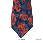 Duchamp Epic Silk Orange Blue Floral Pattern Men's Tie