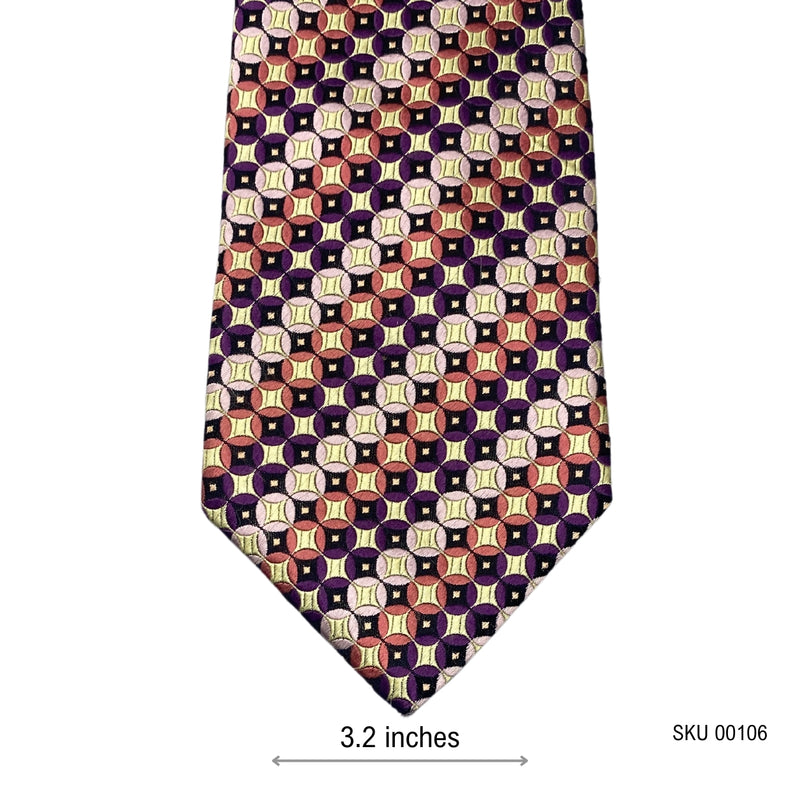 Marks & Spencer Autograph Colorful Circular Geometric Pattern Men's Tie