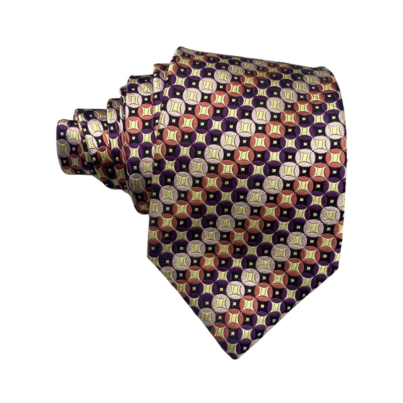 Marks & Spencer Autograph Colorful Circular Geometric Pattern Men's Tie