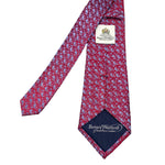 Bernard Weatherill Silk Red Stylish Mini Blue Paisley Pattern Men's Tie
