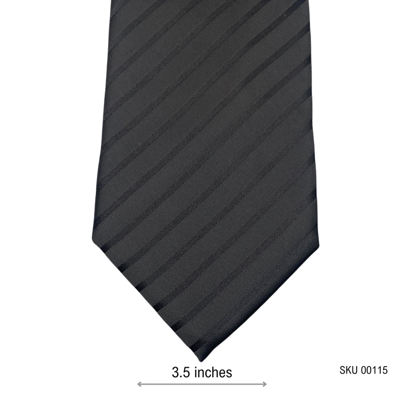 George Self Textured Black Stripes Men's Tie